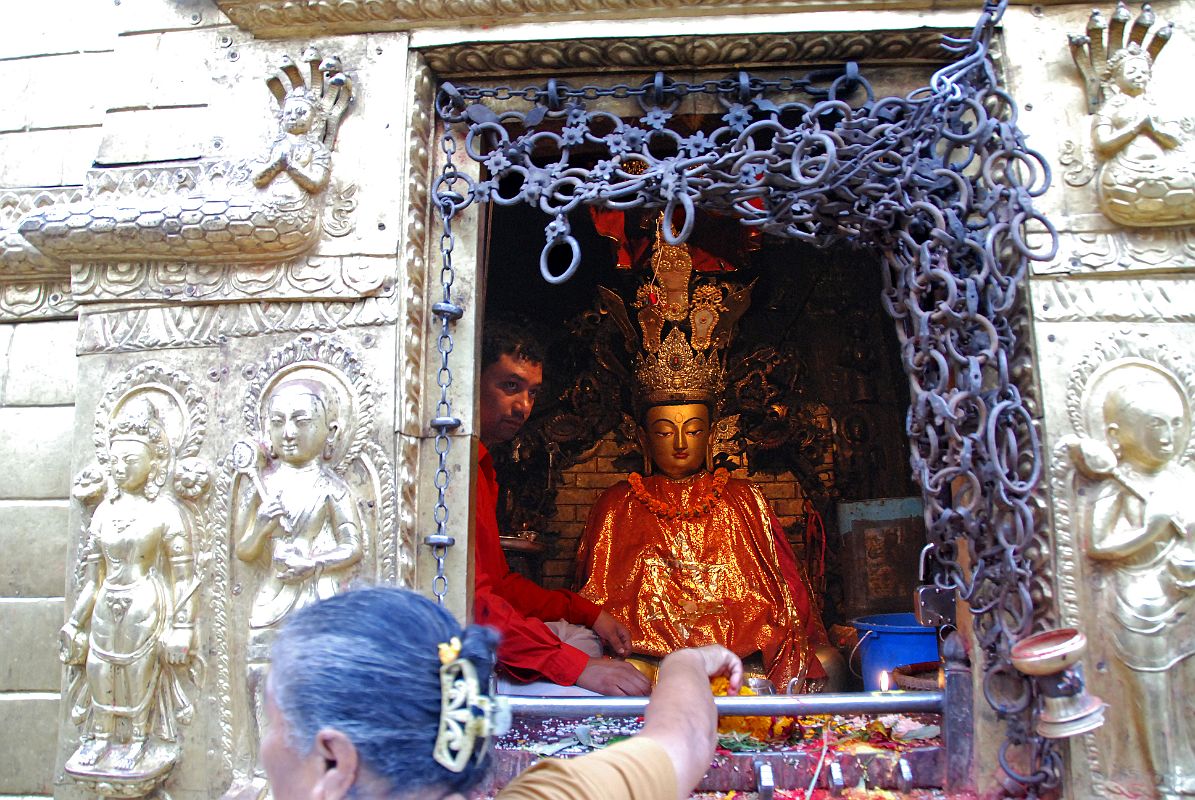 Kathmandu Swayambhunath 30 Amitabha Statue On The West Side Of Swayambhunath 